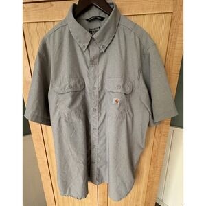 Carhartt Men's Force Ridgefield Solid Short Sleeve Shirt Gray Size 2XL